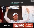Nico Rosberg viert zijn overwinning in de Grand Prix van Spanje 2015