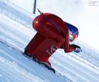 Snelheid Skiën, hun doel bereikt de hoogst mogelijke snelheid