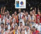 Spanje Europees kampioenschap basketbal na het verslaan van Litouwen in de finale van EuroBasket 2015