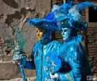 Blauwe kostuums