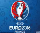 Logo van de Euro 2016 kampioenschappen georganiseerd door de UEFA in Frankrijk van 10 juni tot 10 juli 2016