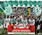 Celtic Glasgow, kampioen van de Scottish Premier League 2015-2016, zijn vijfde achtereenvolgende kampioenschap