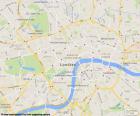 Kaart van de city of London, met een deel van hun buurten en hoofdstraten