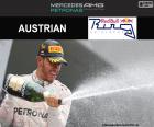 Lewis Hamilton viert zijn derde overwinning van het seizoen in de Grand Prix van Oostenrijk 2016