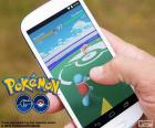 Mobile met de app Pokémon GO