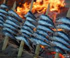 Sardines gekookt met brandhout