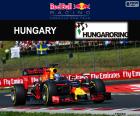 Daniel Ricciardo, derde in de Grand Prix van Hongarije 2016 met zijn Red Bull