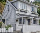 Witte houten huis