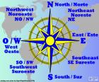 De kardinale punten zijn: Noord, Zuid, Oost en West. windroos