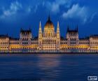 Het Hongaarse parlementsgebouw, werd gebouwd tussen 1885 en 1904. Het is de zetel van de nationale Assemblée, Budapest, Hongarije