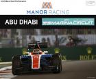 De Duitse bestuurder Pascal Wehrlein tijdens zijn deelname aan de Grand Prix van Abu Dhabi 2016, loodsen zijn Manor