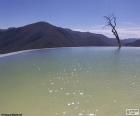 De pool van de bovenste zone van de opeenvolging van Hierve el Agua, Oaxaca, Mexico