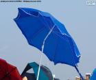 Strand parasol blauw