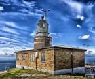 De vuurtoren Kullen is de meest krachtige van alle Scandinavië, gelegen in Höganäs, Skåne, Zweden