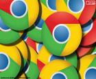 Logo van Google Chrome, een webbrowser die is ontwikkeld door Google