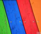 Hout van diverse kleuren