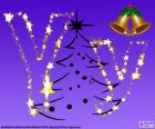 De letter Y hoofdletters en kleine letters van Kerstmis, gevormd door sterren