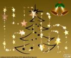 De letter H ingericht voor Kerstmis in hoofdletters en kleine letters