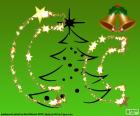 De letter C in hoofdletters en kleine letters met Kerstdecoratie