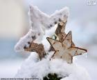 Twee sterren met sneeuw