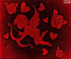 Cupido, hart en rozen