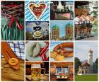 Collage van het Oktoberfest. Populair in Duitsland, wordt gevierd tussen de maanden september en oktober in het Beierse van Munich City uit 1810