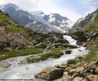 Mooi beeld van de bergen van Susten in Zwitserland