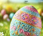 puzzel Een kleurrijk paasei