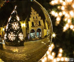 puzzel Reflectie van de kerstboom