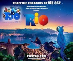puzzel Rio filmposter, met prachtig uitzicht over de stad Rio de Janeiro