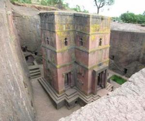 puzzel Rock gehouwen kerken van Lalibela in Ethiopië.