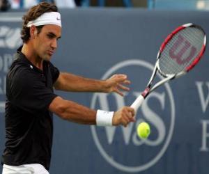 puzzel Roger Federer klaar voor een coup