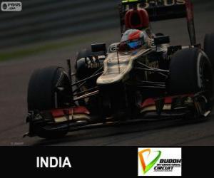 puzzel Romain Grosjean - Lotus - Grand Prize van India 2013, 3e ingedeeld