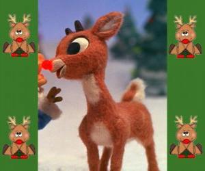 puzzel Rudolph, de rood-nosed reindeer