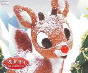 puzzel Rudolph, de weinig rendieren met rode neus