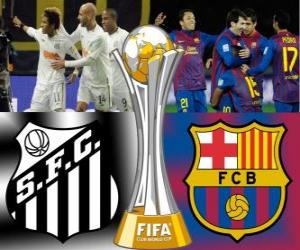 puzzel Santos FC - FC Barcelona. Final Wereldkampioenschap voetbal voor clubs FIFA Japan 2011