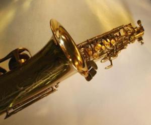 puzzel Saxofoon, muzikale blaasinstrument