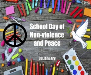 puzzel Schooldag van geweldloosheid en vrede