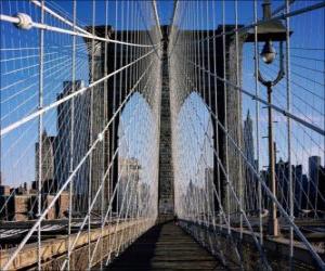 puzzel Schorsing brug over de rivier, New York
