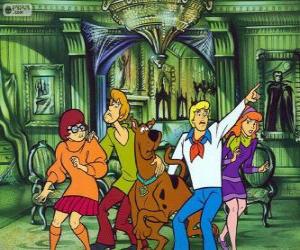 puzzel Scooby Doo en zijn bende van vrienden zijn bang