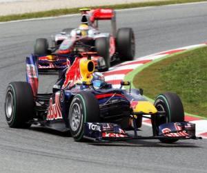 puzzel Sebastian Vettel, Lewis Hamilton, Barcelona 2010