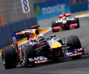 puzzel Sebastian Vettel - Red Bull - Valencia 2010