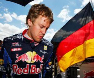 puzzel Sebastian Vettel - Red Bull - Silverstone 2010