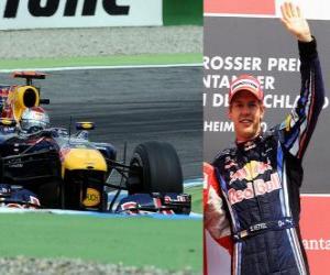 puzzel Sebastian Vettel - Red Bull - Hockenheim, de Duitse Grand Prix (2010) (staat op de 3e)