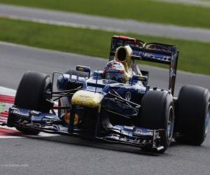 puzzel Sebastian Vettel - Red Bull - Grand Prixe Engeland 2012, 3e plaats