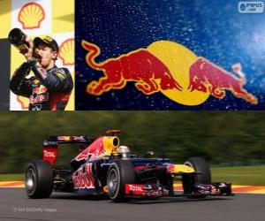 puzzel Sebastian Vettel - Red Bull - Grand Prix van België 2012, 2 ° ingedeeld