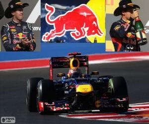 puzzel Sebastian Vettel - Red Bull - Grand Prix van Verenigde Staten 2012, 2º ingedeeld
