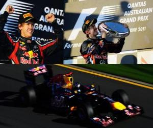 puzzel Sebastian Vettel viert zijn overwinning in de Grand Prix van Australië (2011)