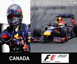 puzzel Sebastian Vettel viert zijn overwinning in de Grand Prix van Canada 2013