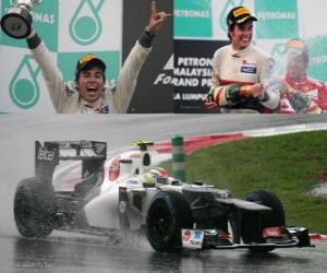 puzzel Sergio Perez - Sauber - Maleisische Grand Prix (2012) (2e plaats)